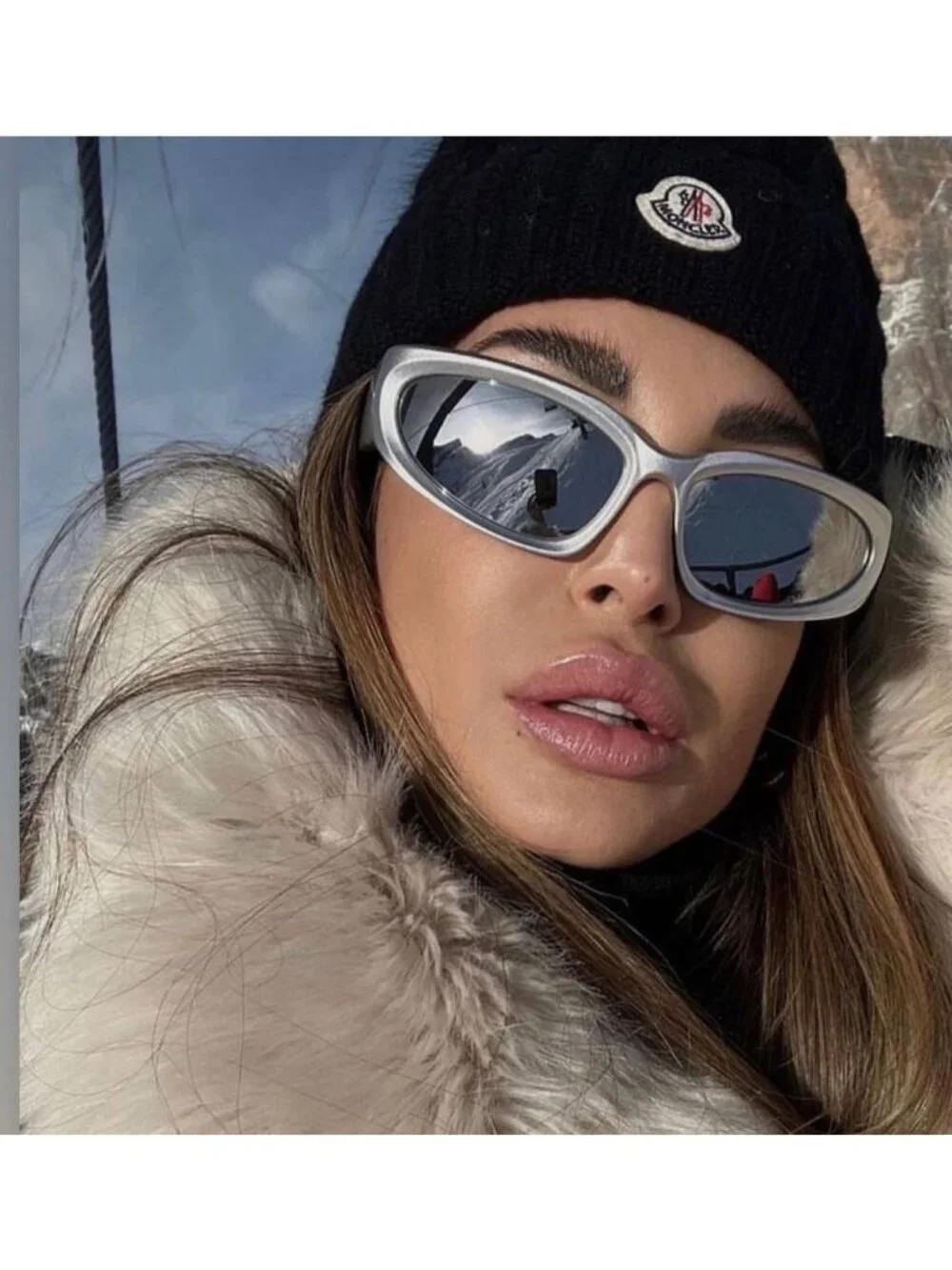 Balenciaga BB0157S 008 Sport Sunglasses Grey Geometric Frame, Grey Lenses